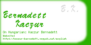 bernadett kaczur business card